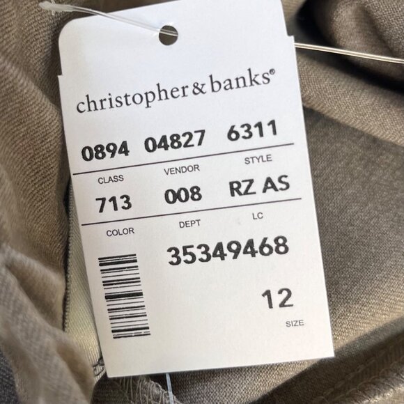 Christopher & Banks Comfort Waist Pants Womans Size 12 Tan New - Picture 10 of 10